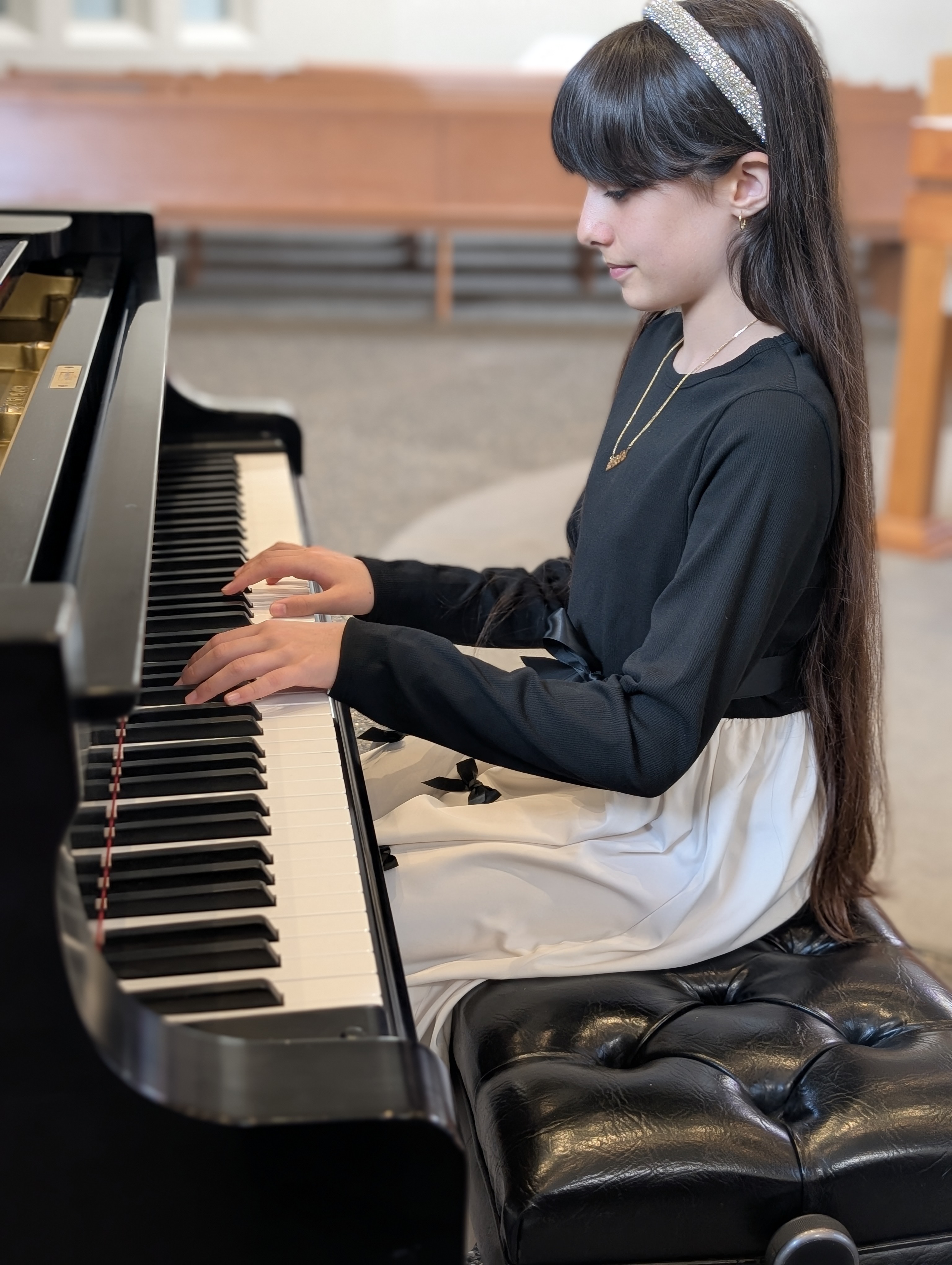Student performing piano